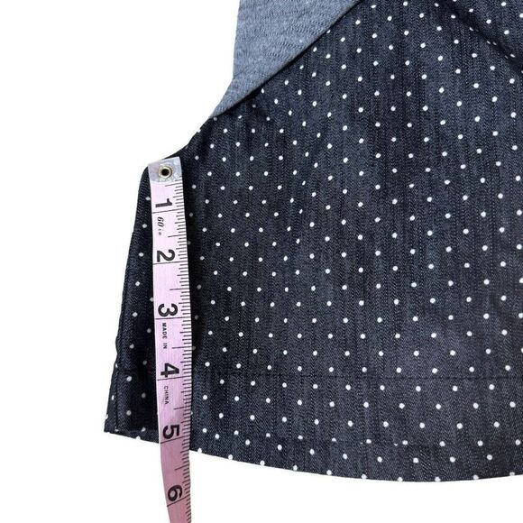 Betabrand Polka Dot Denim Skort Skirt Over Shorts in Black & Red Cotton Blend XS - Picture 8 of 14